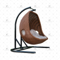 Stylish Design Poly Synthetic Resine Rattan 2-Seater Swing Chair ou Hammock para Jardim ao ar livre Patio Wicker Furniture